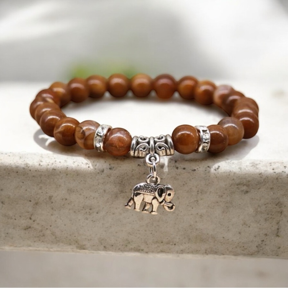 Elephant Charm Beaded Bracelet
